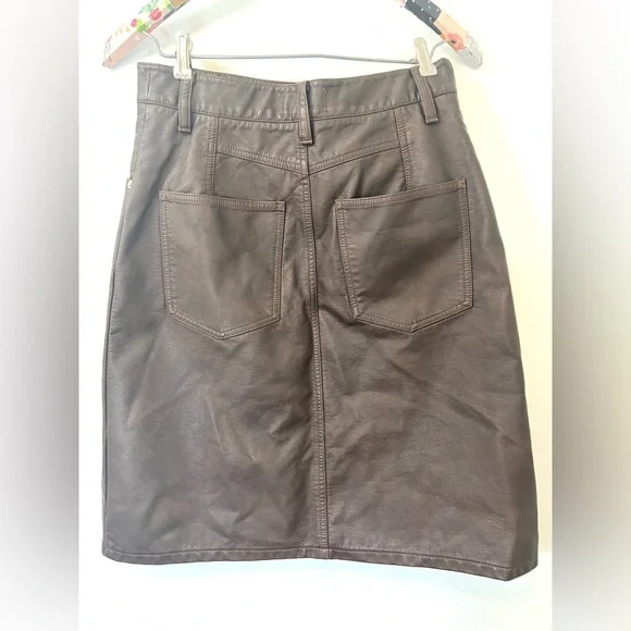 Free People Sycamore Vegan Brown Midi Skirt, Sz 27 - Picture 9 of 11